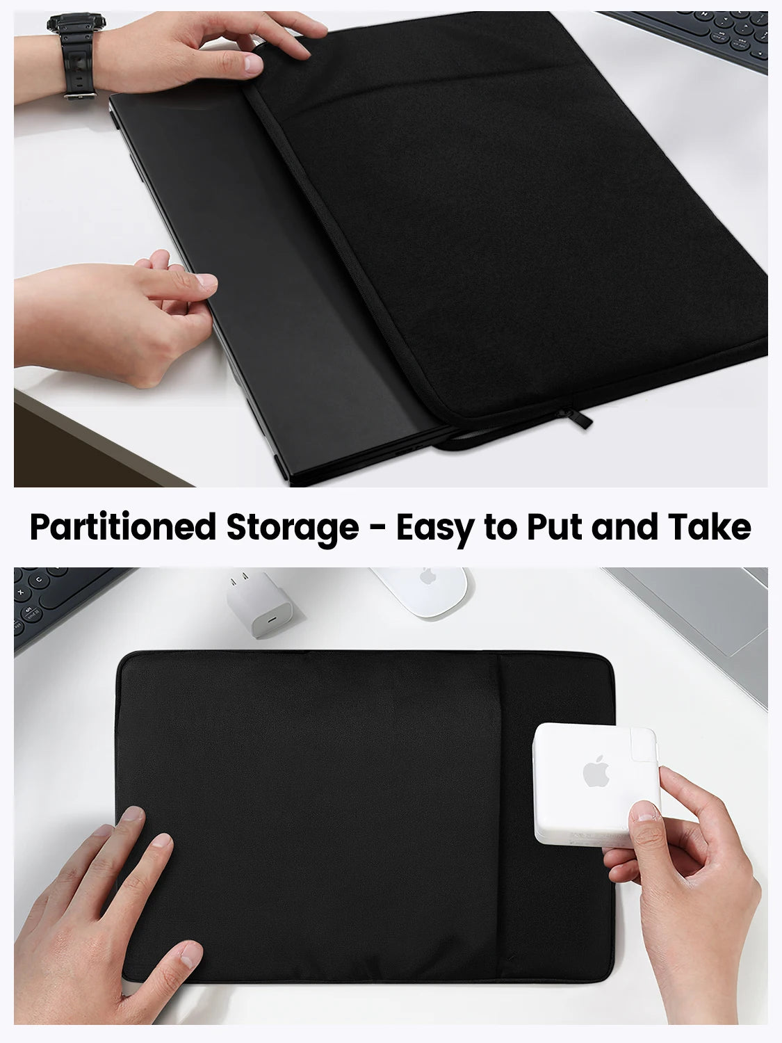 UPERFECT 18.5 inch Portable Monitor Case Polyester Laptop Sleeve Computer Cover Bag with Pocket Zipper for 18.5 inch Notebook