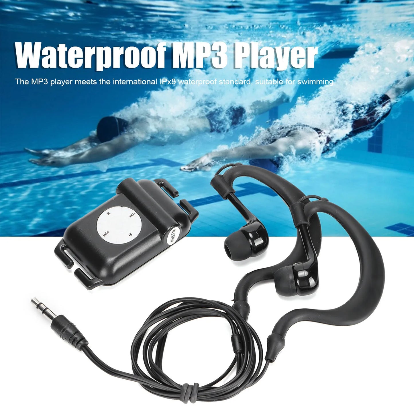 Waterproof MP3 Player MP3 Player with Headphone Waterproof Swimmer MP3 Player for Swimming Watersports MP3 Player with Headphone