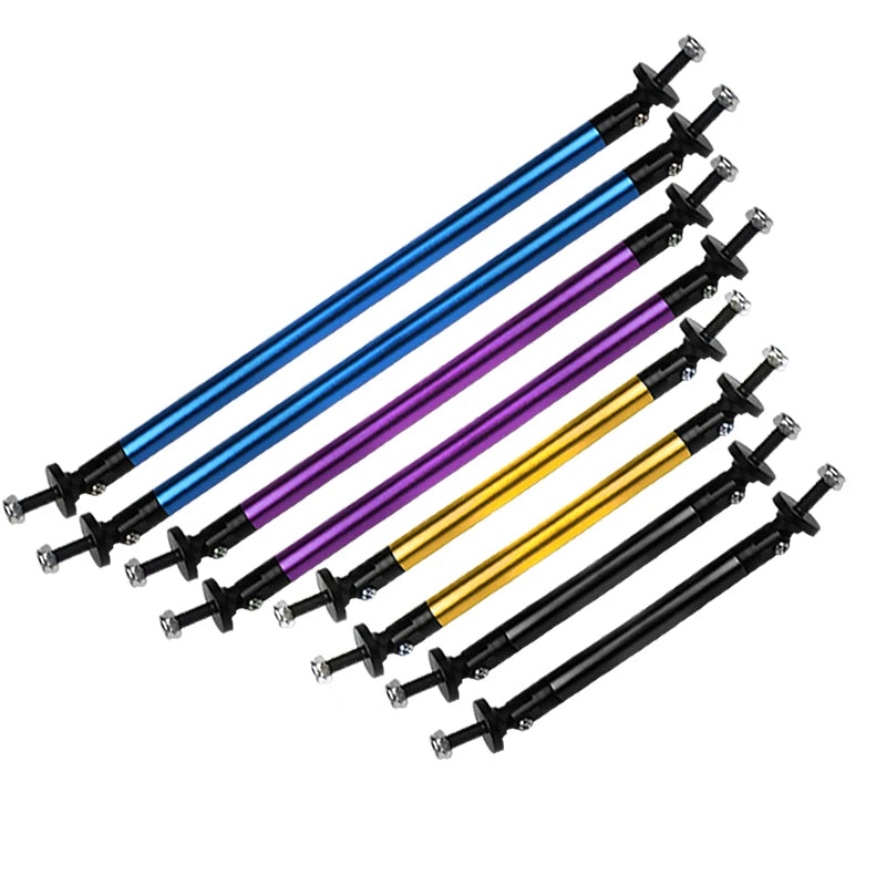 1 Pair Universal JDM Adjustable Car Front Frame Bumper Lip Protector Rod Support Bars Decor Lip Rod Splitter Strut Tie Bar Kits
