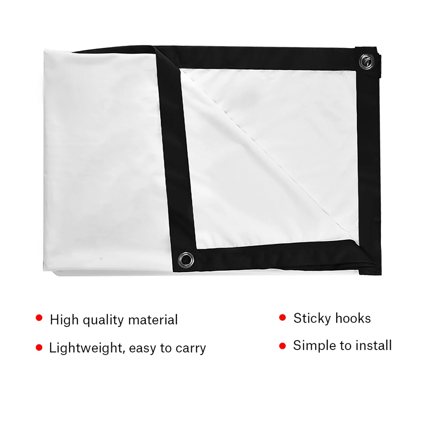 Projector Screen Diagonal 60100 Inch Portable Foldable Noncrease White Projector Curtain Projection Screen 4:3 TW