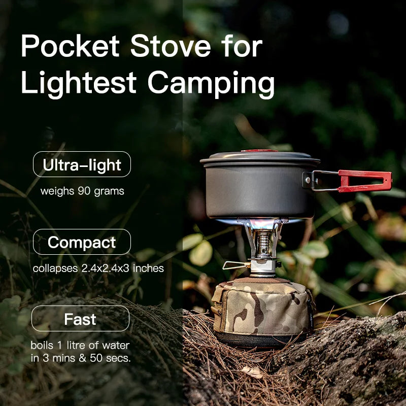 BRS-05 Super Mini Camping Stove Lightweight Mountaineering Stove 1.94kw Gas Stove Aluminum Magnesium Alloy Gas Stove Weight 90g