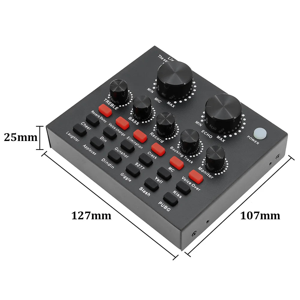 V8 Sound Card Voice Change Live Streaming Singing Karaoke Headset Live External Sound Card Record For Mobile Home KTV Computer
