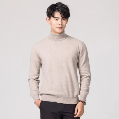Cashmere Cotton Blend Turtleneck Men Sweater 2024 Autumn Winter Daily High Collar Jumper Jersey Hombre Pull Homme Knit Pullovers
