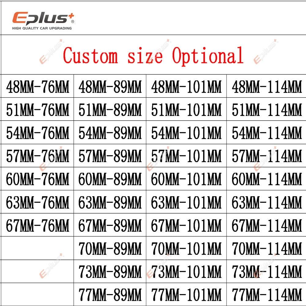 EPLUS Car Carbon Fiber Matte Muffler Tip h Shape Double Exit Exhaust Pipe Mufflers Nozzle Decoration Universal Stainless Black