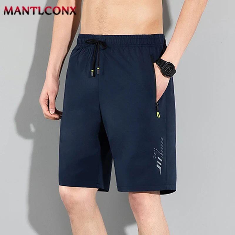 New Fashion Sports Shorts Men Breathable Quick Dry Men's Short Pants Men Breathable Elastic Waist Shorts Male Bottom Black XXXL