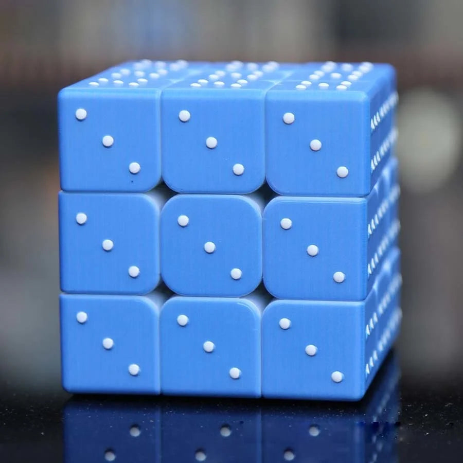 3X3 Blind Magic Cube Blue Stickerless Speed Educational Puzzle 3x3x3 Profissional Cubo Magico