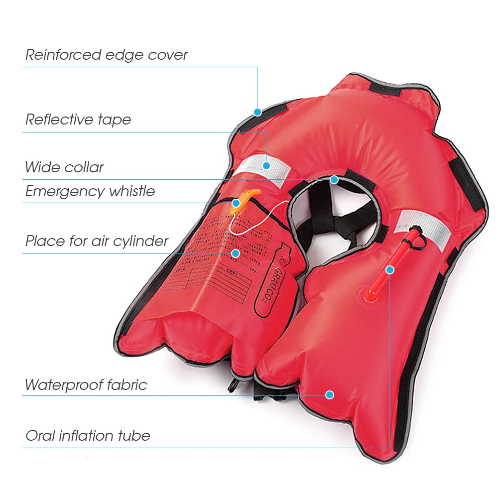 Automatic Inflatable Adults Life Jacket Adult Life Vest Safety Float Suit for Kayaking Fishing Surfing Canoeing Survival Jacket