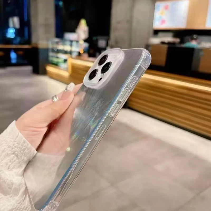 Luxury Siliver Laser Feather Yarn Phone Case For Infinix Hot 40 Pro 30 40 40i 30i 12i 8 9 10 11 Play NFC on Hot 10 Lite 4G Cover