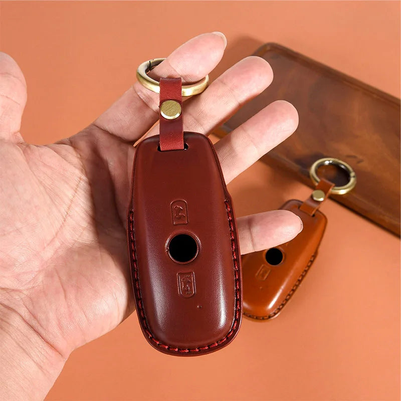 Leather Motorcycle Key Case For Honda GL1800 Gold Wing GoldWing CNC Key Cover Protection 2018 2019 2020