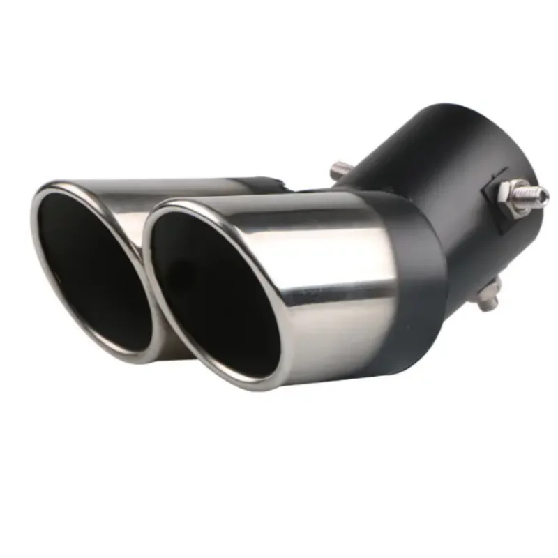Car General One Out Two Grilled Blue Tail Throat Double Pipe Tail Pipe Muffler Stainless Steel Exhaust Pipe Modification Supplie