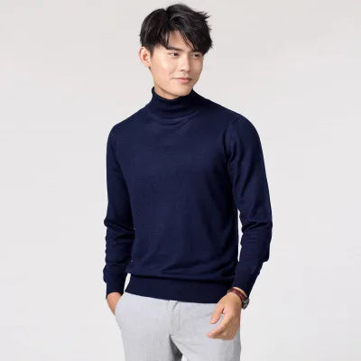 Cashmere Cotton Blend Turtleneck Men Sweater 2024 Autumn Winter Daily High Collar Jumper Jersey Hombre Pull Homme Knit Pullovers
