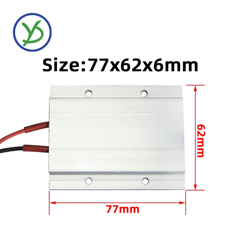 2Pcs Thermostatic Ceramic PTC Heating Plate 12V 110V 220V Assemble LED Lamp Beads Heater Element 24V Desoldering Station 77x62mm