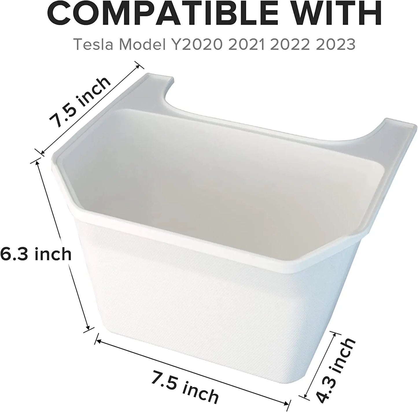 For Tesla Model Y New Rear Center Console TPE Storage Box 2024 2023 2022 Backseat Organizer Tray 2nd Row Container Trash Can