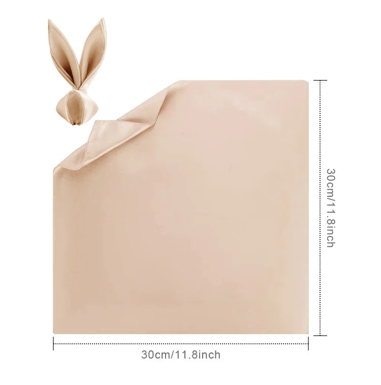 10Pcs Champagne Satin Table Napkin 30X30cm Soft Handkerchief White Wedding Banquet Square Table Napkins Dinner Party Decoration