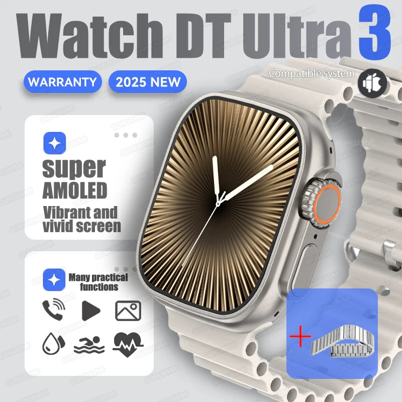 Fashion NEW DT Ultra 3 32GB Smart Watch Google Map Music Video Player HD Bluetooth Call APP Store NFC Smart AI Voice Sport Watch