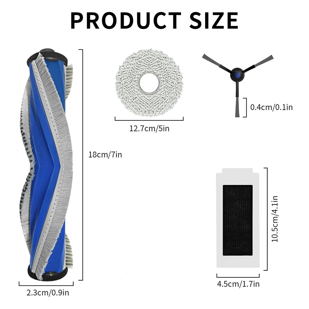 Mop Pads For ECOVACS T30S COMBO\T30S Pro Parts Kit Main Side Brush HEPA Filter Mop Rag Dust Bag Robot Vacuum Cleaner Accessories