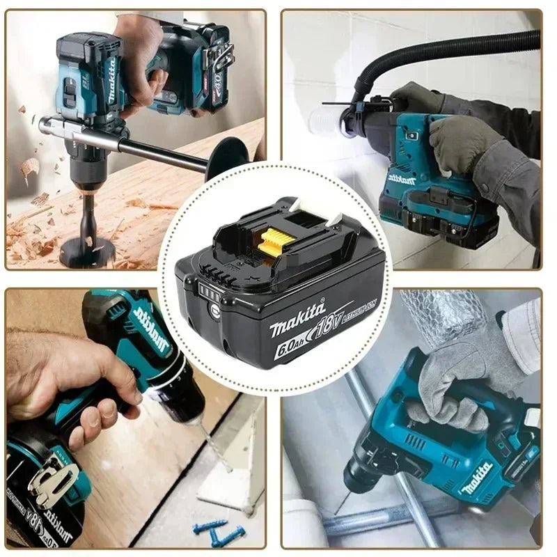 DHL Ship With Charger BL1860 Rechargeable Battery 18V 6.0Ah Lithium Ion for Makita 18v Battery 6Ah BL1850 BL1880 BL1860B LXT400