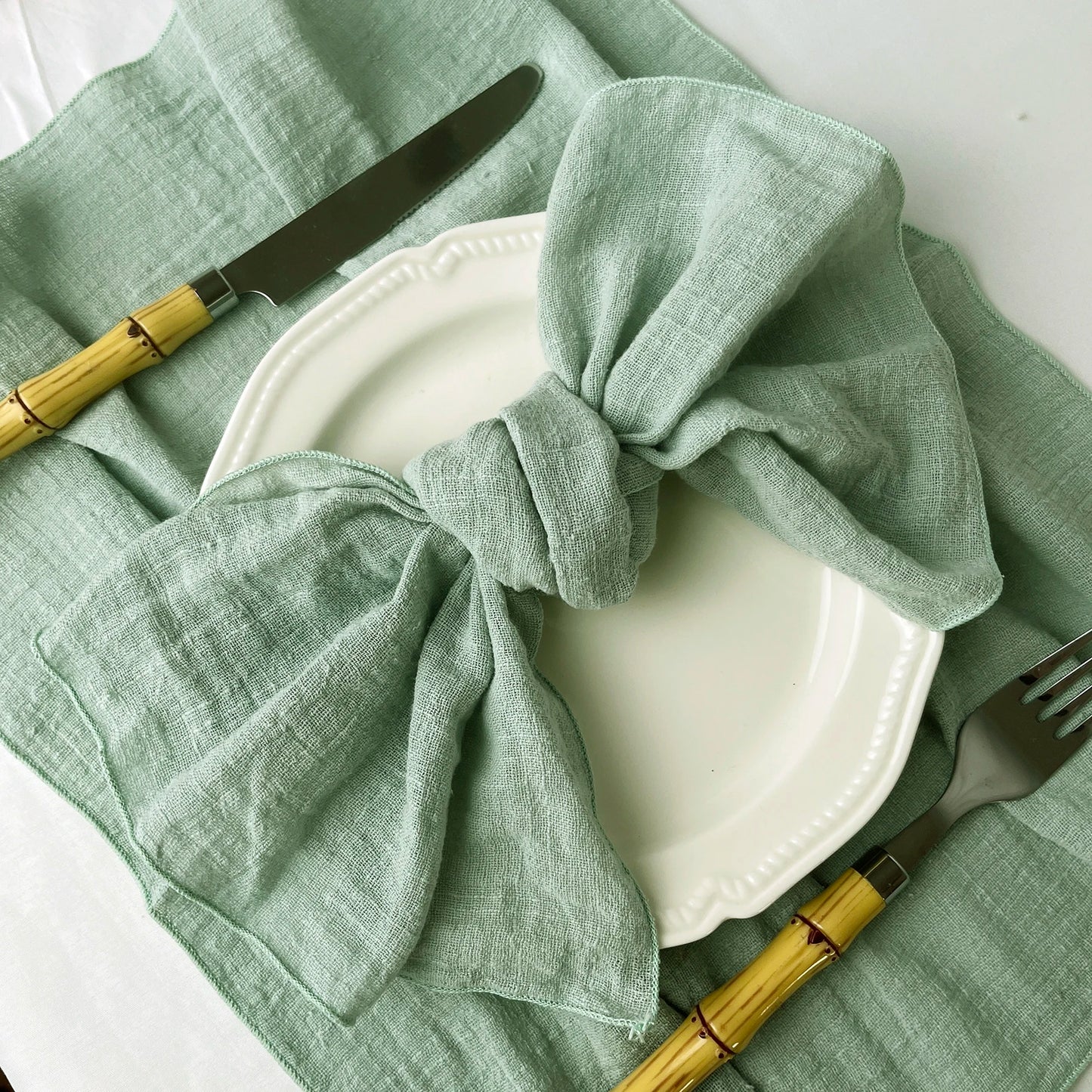 Set of6 Cotton Cloth Napkins Gauze 30x30cm Fabric for Wedding Decor Everyday Use Dinner Tea Towel Table Village Christmas Napkin