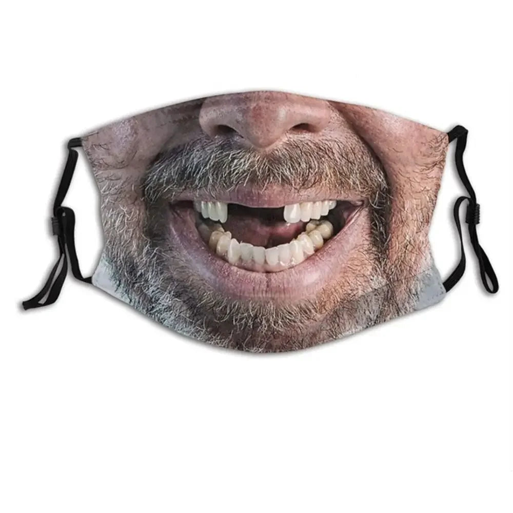 Facial Expression 3D Three-dimensional Mask Personality Printed Funny Printed Mask Cotton Imitation Party Cosplay Mask Gifts