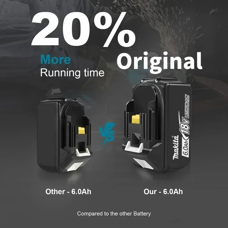 DHL Ship With Charger BL1860 Rechargeable Battery 18V 6.0Ah Lithium Ion for Makita 18v Battery 6Ah BL1850 BL1880 BL1860B LXT400