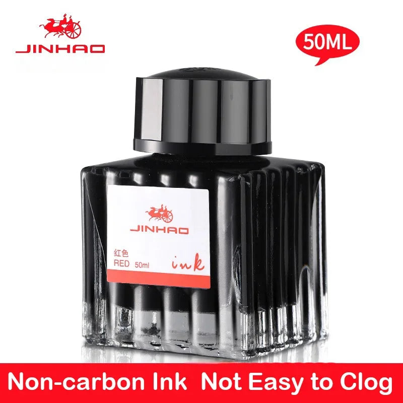 JINHAO 30/50/100ml Fountain Pen Ink Non-carbon Cartridge Refill Glass Bottled Fountain Pen Ink Stationery Office School Supplies