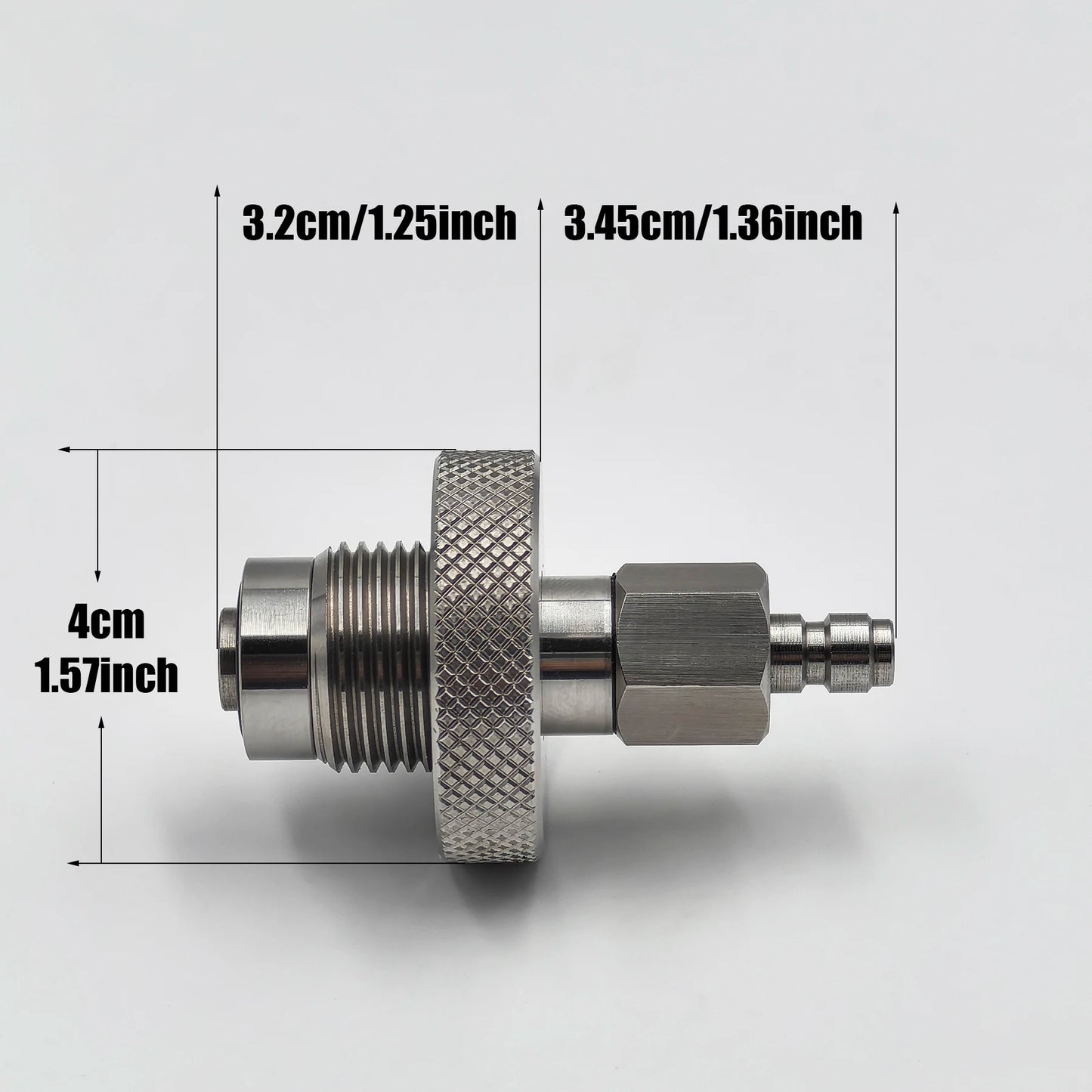 HPA HP Air Fill Station Refill Stainless Steel 300Bar Din Valve with 8MM Quick Disconnect G5/8-14 Male Plug Diving