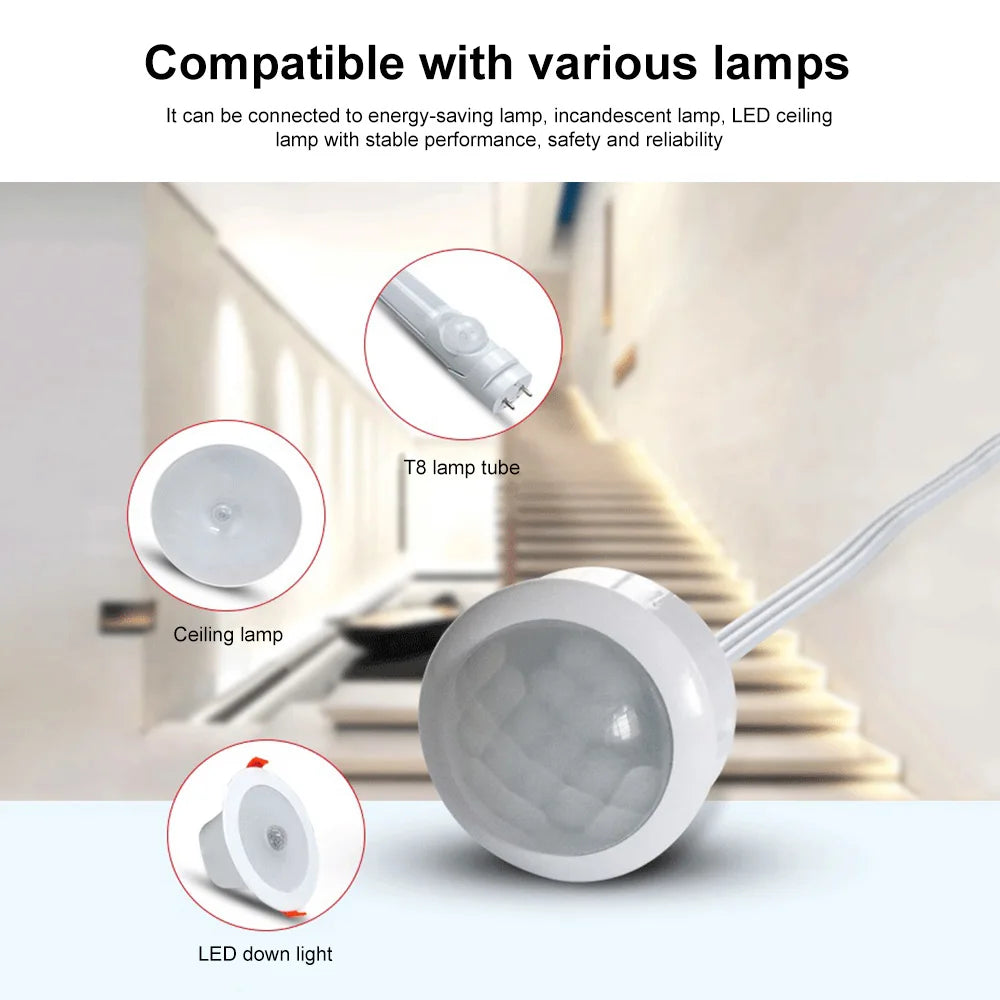 Human Presence Sensor Switch Motion Sensor Switch DC 4-12V PIR Infrared Automatic Induction Light Compatible LED Ceiling Lamp