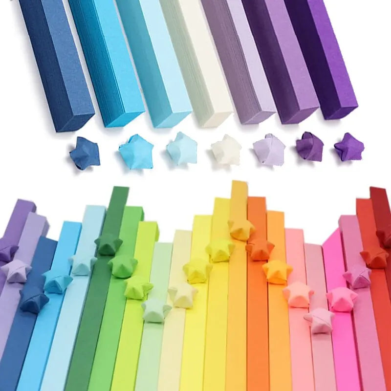 540 Sheets Origami Stars Paper Strips 27 Colors Folding Paper Colorful Double Sided Lucky Star Origami DIY Hand Arts Make Gifts