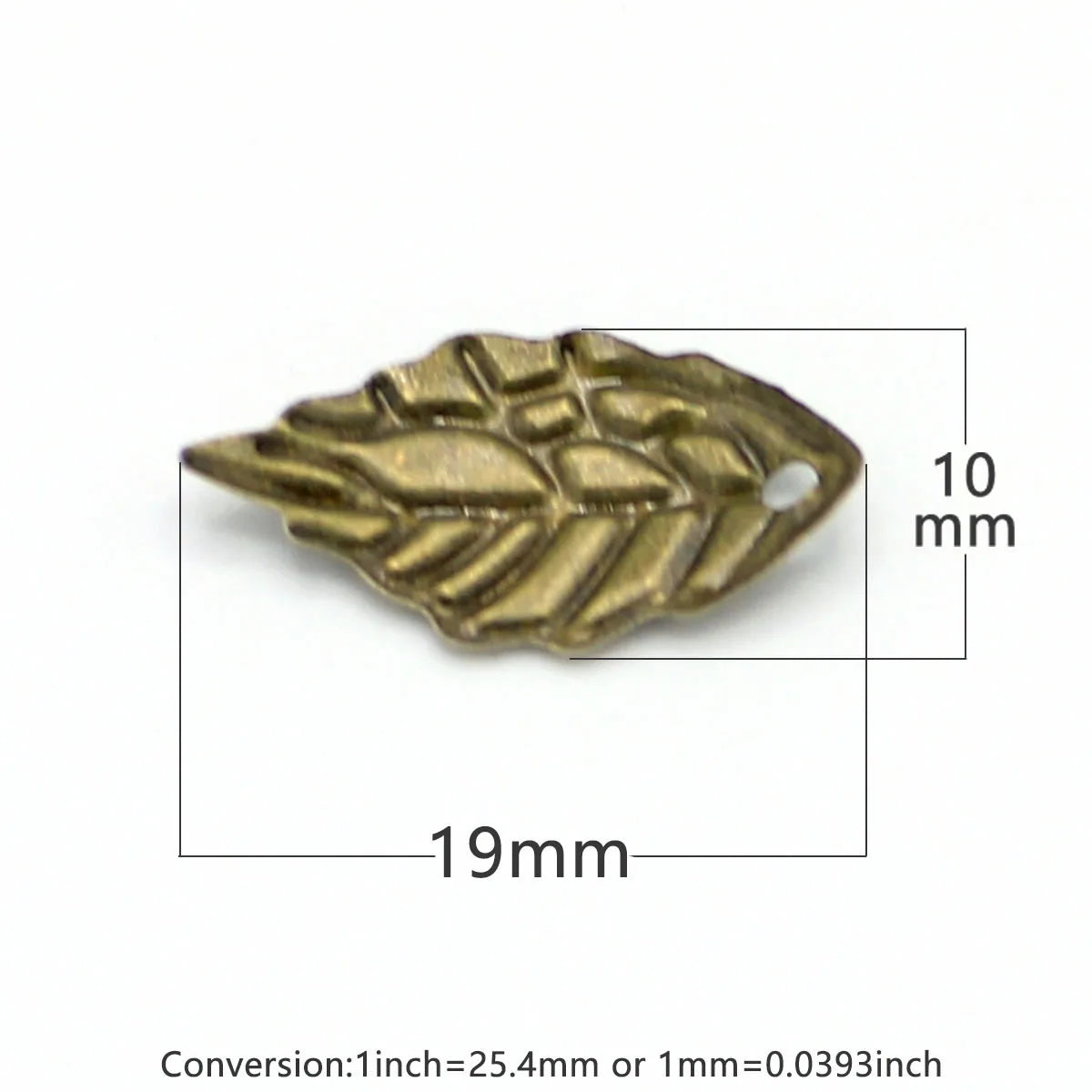 100Pcs/Lot 10*19mm Gold Metal Charms Copper Stamping Leaf Shape Earring Pendants DIY Crafts Jewelry Making Findings Accessories