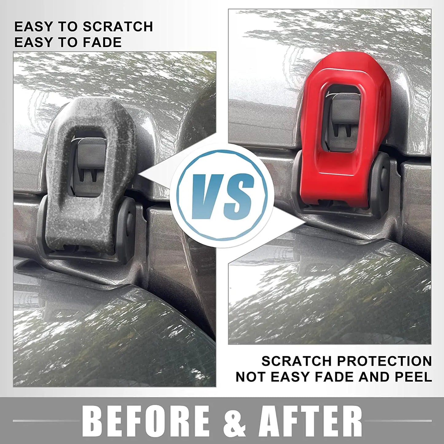 Hood Lock Catch Latches Decoration Cover Trim for Jeep Wrangler JL Gladiator JT 2018-2023