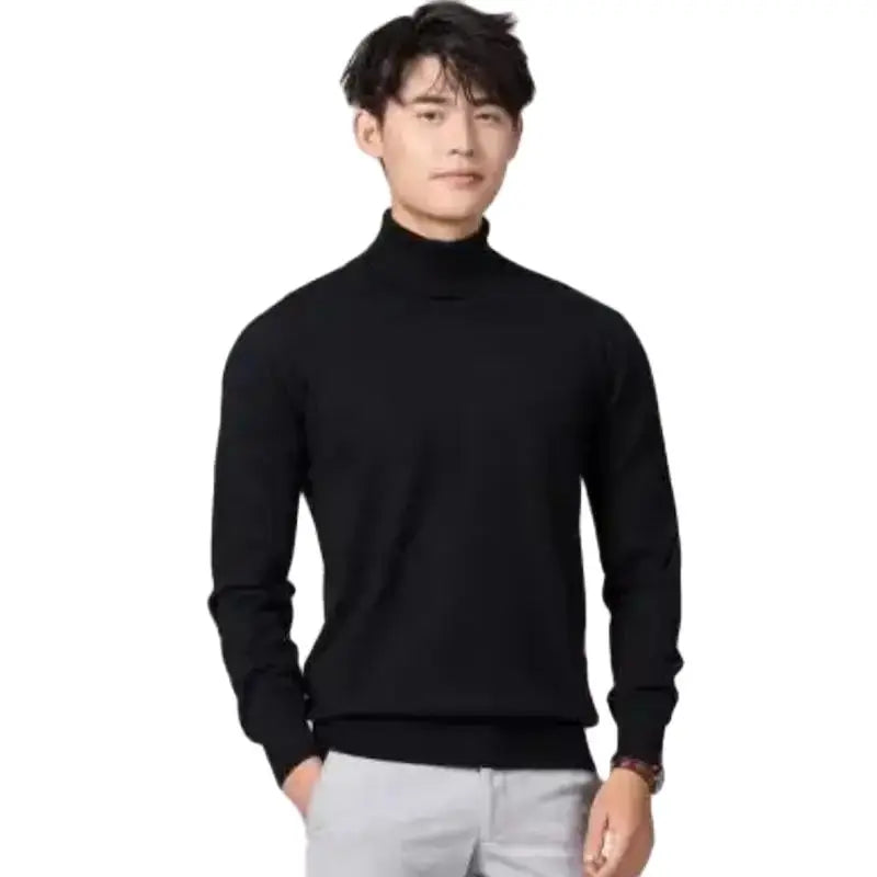 Cashmere Cotton Blend Turtleneck Men Sweater 2024 Autumn Winter Daily High Collar Jumper Jersey Hombre Pull Homme Knit Pullovers