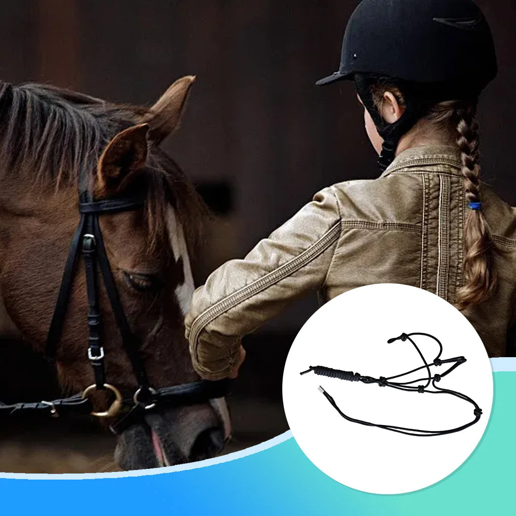 Horse Halter Adjustable Braid Knot Stiff Cloth Training Riding Bridle Headstall Braided Rope Collar Show Supply Lawn