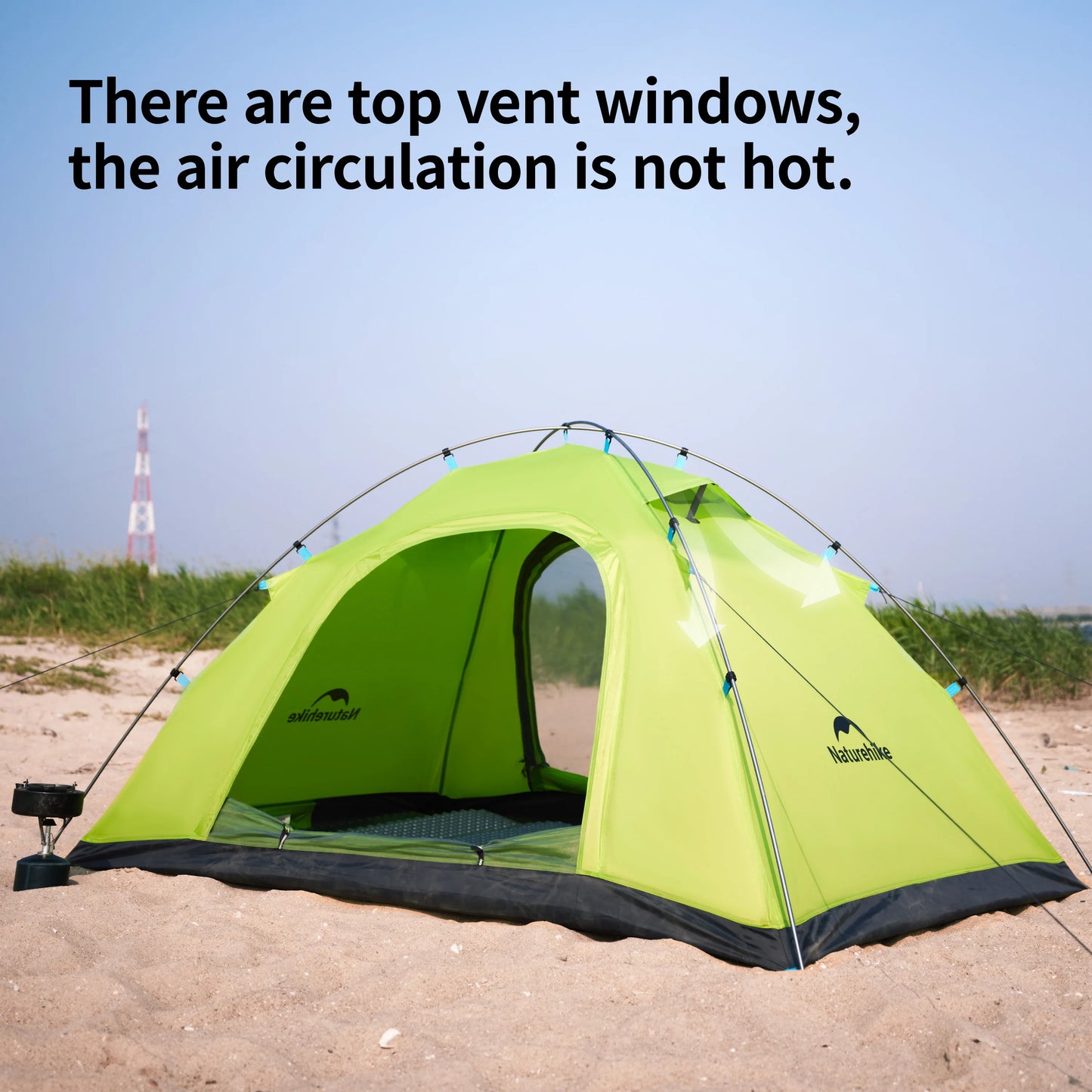 Naturehike 2024 New Camping Tent Large Space Mosquito-repellent Beach Tents Ultralight Quick Set 2 Person Outdoor Hiking Tent