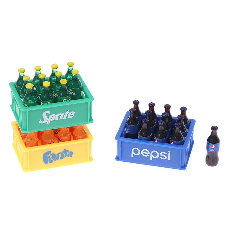 Funny Dollhouse Miniature Simulation Coke Bottle Drink Model Miniaturas Play Kitchen Mini Doll Food Toy