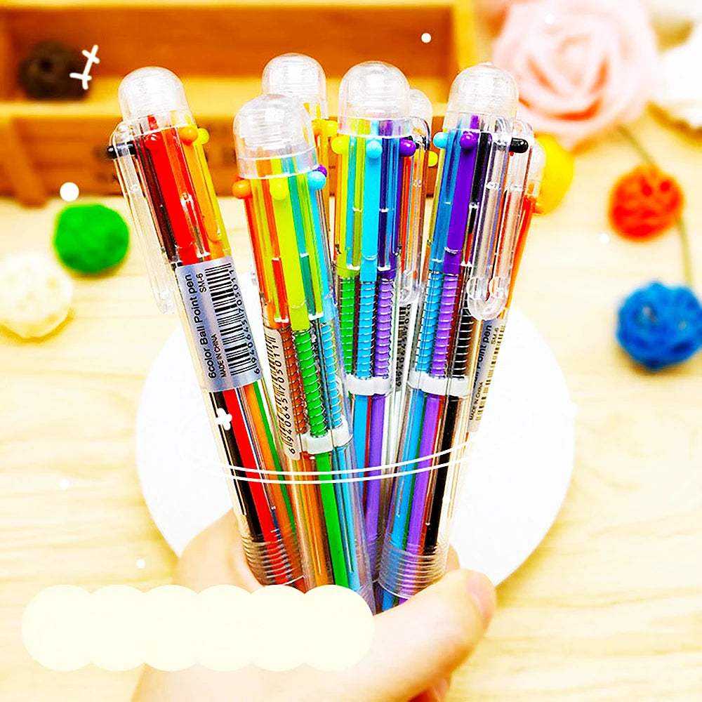 5/10 Pcs Cute Transparent 6 Colors Kids Party Gift Prize Ballpoint Pen Office Stationery Gift Back to School Kindergarten Prize