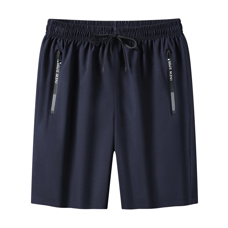 New Fashion Sports Shorts Men Breathable Quick Dry Men's Short Pants Men Breathable Elastic Waist Shorts Male Bottom Black XXXL