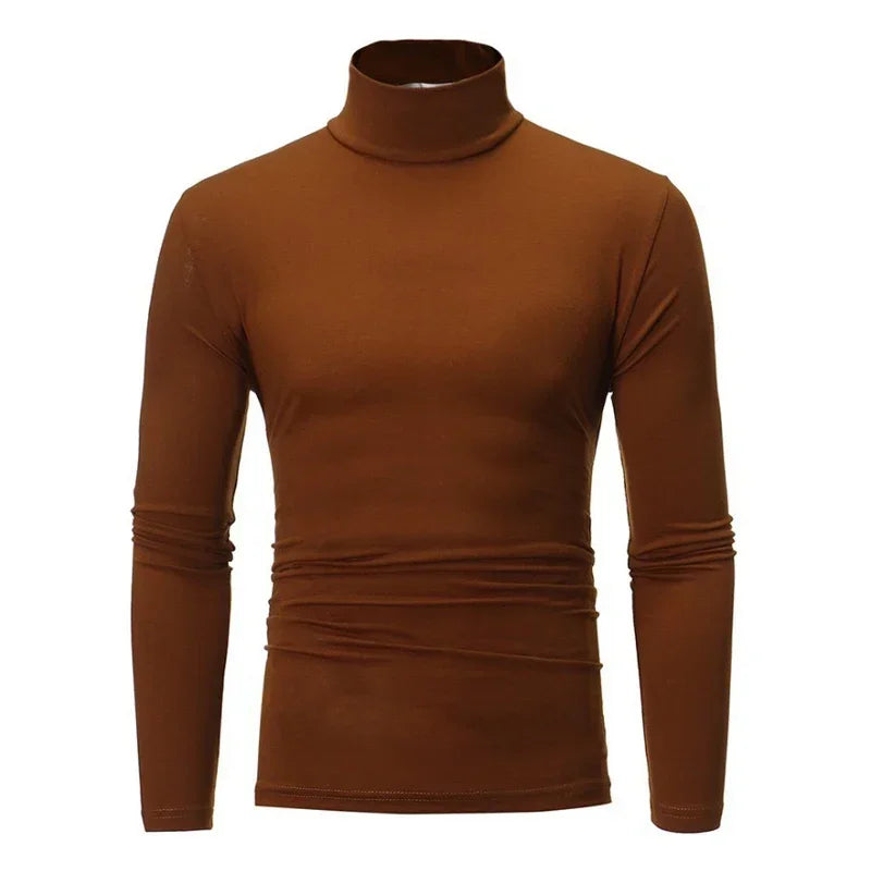 Spring Autumn Thin Men Pullovers Sweaters Turtleneck Knitted Sweater for Men Cotton Clothing Male Sweaters Full Black White Tops