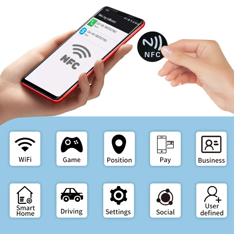 RFID 13.56Mhz Ntag213 Rewritable Sticker Keytag Anti Metal Interference Label NFC Writable Key Token Tag Card