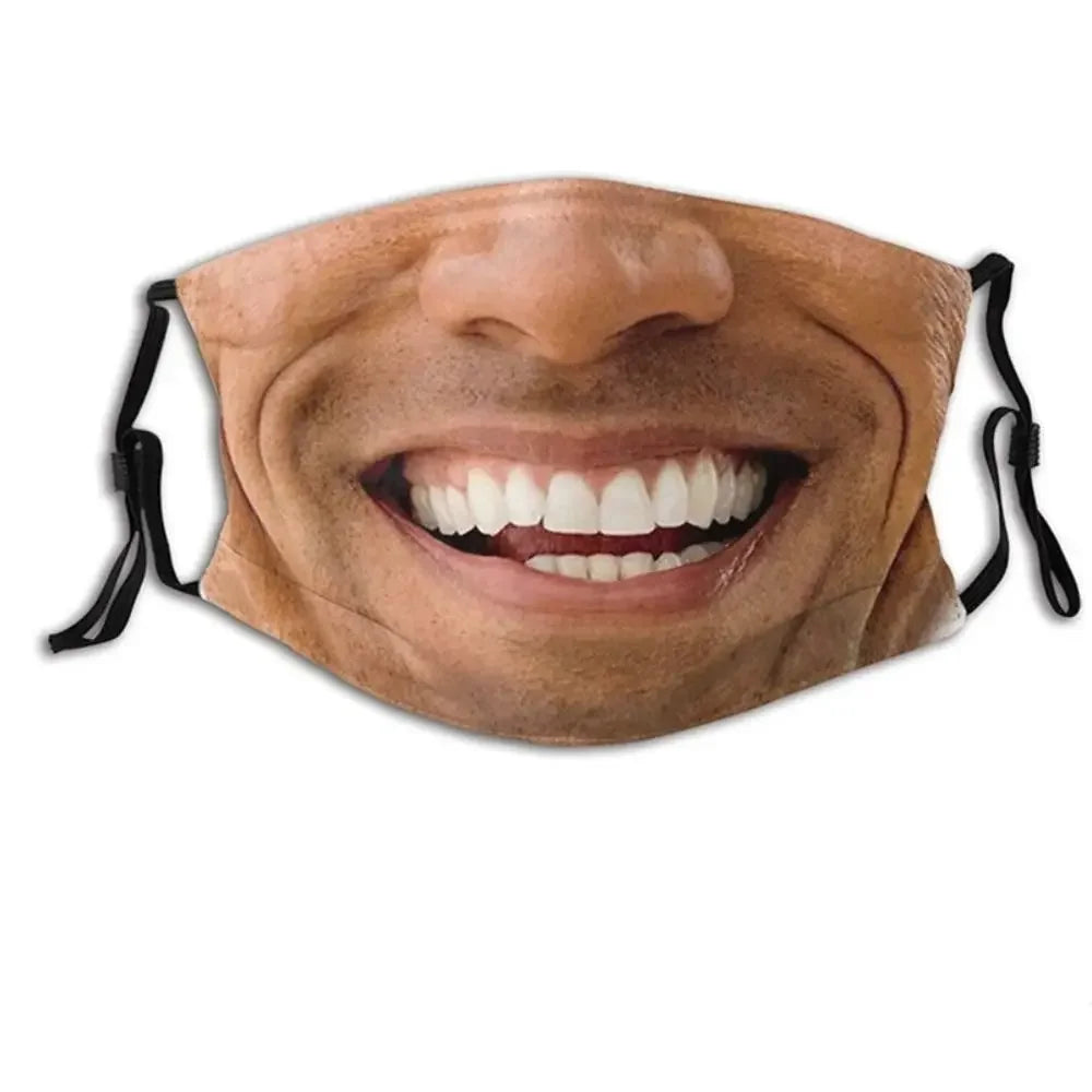 Facial Expression 3D Three-dimensional Mask Personality Printed Funny Printed Mask Cotton Imitation Party Cosplay Mask Gifts