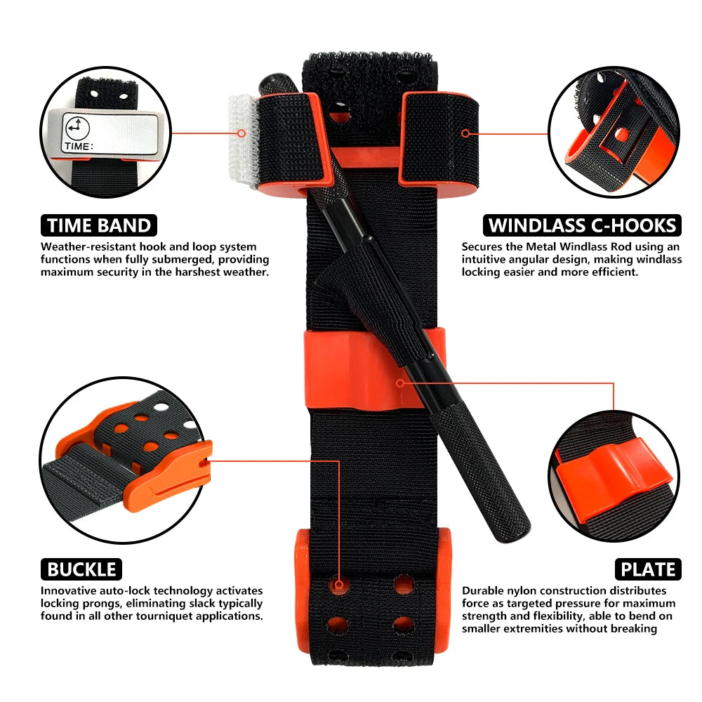 100% Composite Nylon Tactical Extremity Tourniquet for Outdoor First Aid Emergency Rescue IFAK Gear Hemostatic