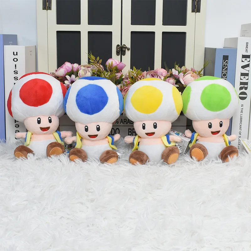 Yellow Blue Red Green Toad Toadette Mushroom Mario Bros Plush Toys Stuffed Doll Soft Toys Birthday Gift For Kids