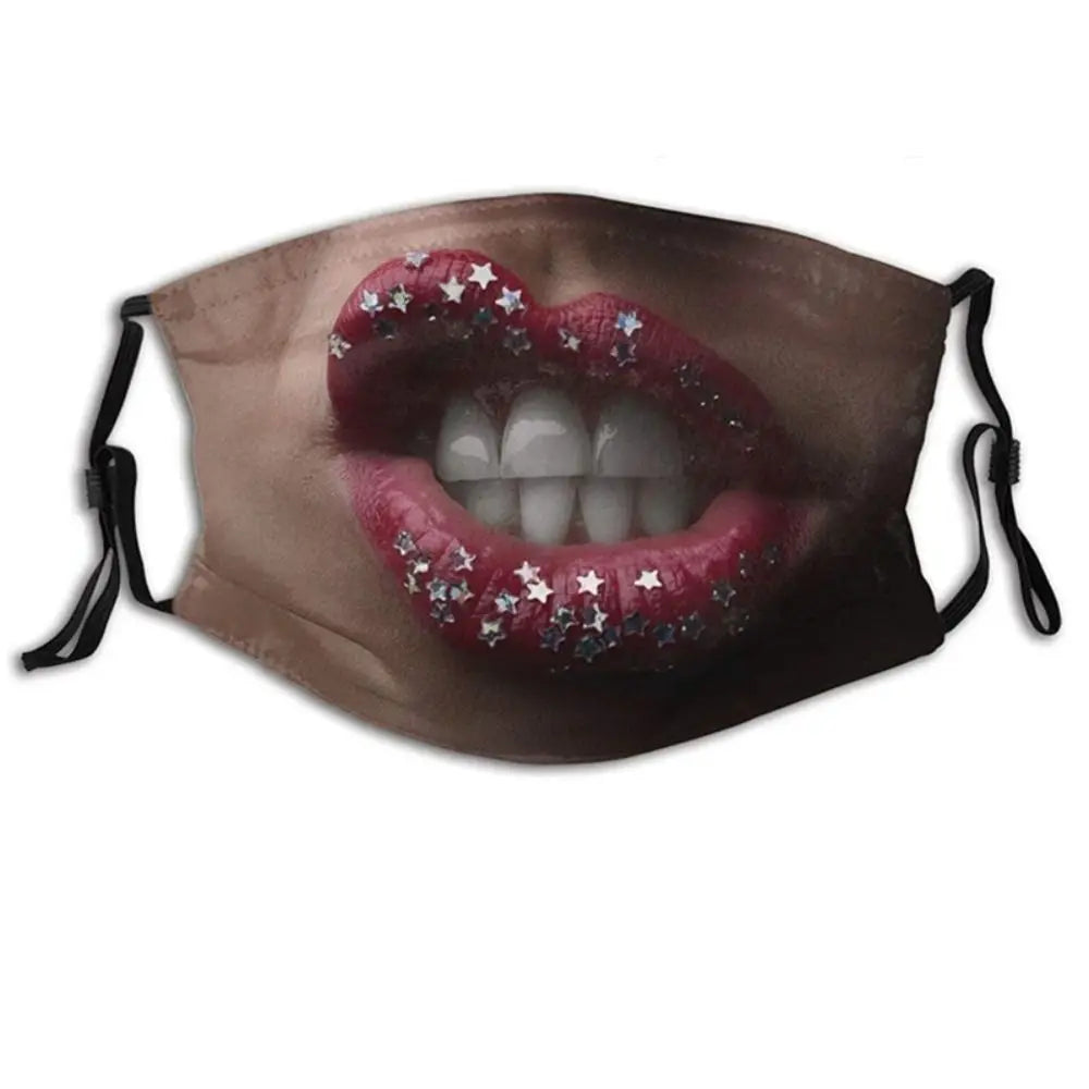 Facial Expression 3D Three-dimensional Mask Personality Printed Funny Printed Mask Cotton Imitation Party Cosplay Mask Gifts