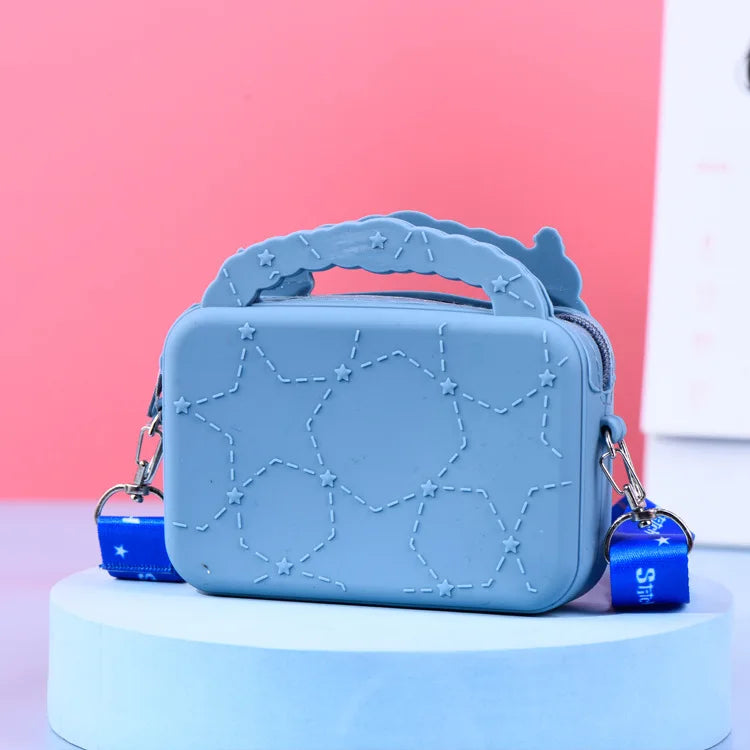 Disney Silicone Bag Cartoon Anime Figure Stich Shoulder Bag Lilo & Stitch Fashion Kids Girl Accessories Coin Purse Gift