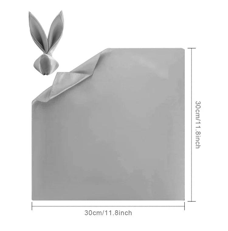 10Pcs Champagne Satin Table Napkin 30X30cm Soft Handkerchief White Wedding Banquet Square Table Napkins Dinner Party Decoration