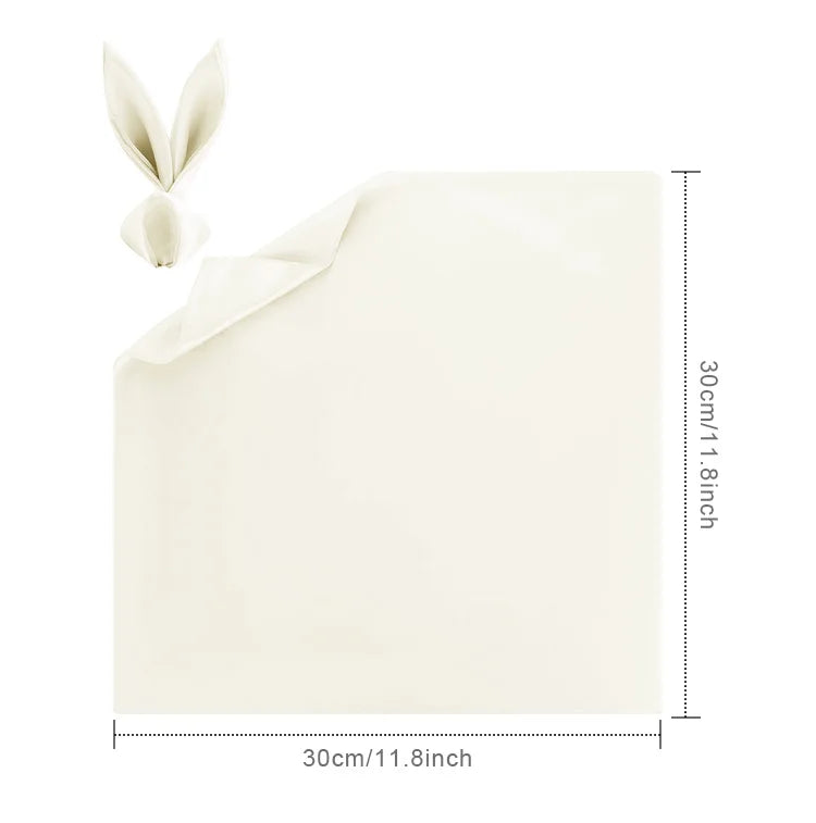 10Pcs Champagne Satin Table Napkin 30X30cm Soft Handkerchief White Wedding Banquet Square Table Napkins Dinner Party Decoration