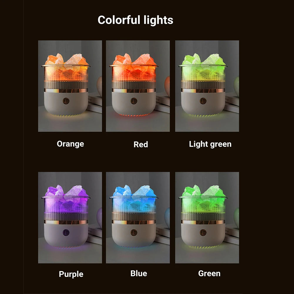 Himalaya Salt Crystal Ultrasonic Air Humidifier With LED Light Electric Essential Oil Diffuser Aromatherapy Aroma Diffuser