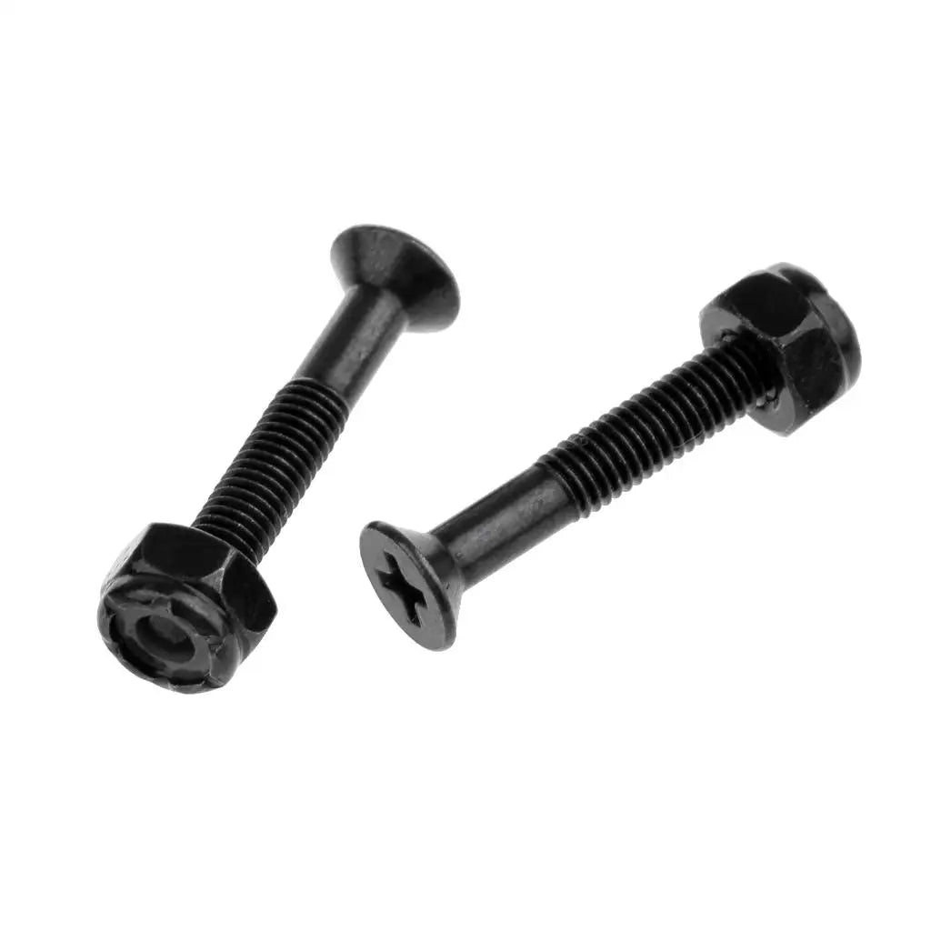 8pcs Replacement Skateboard Hardware Screw Set / Longboard Screws with Nuts - Black