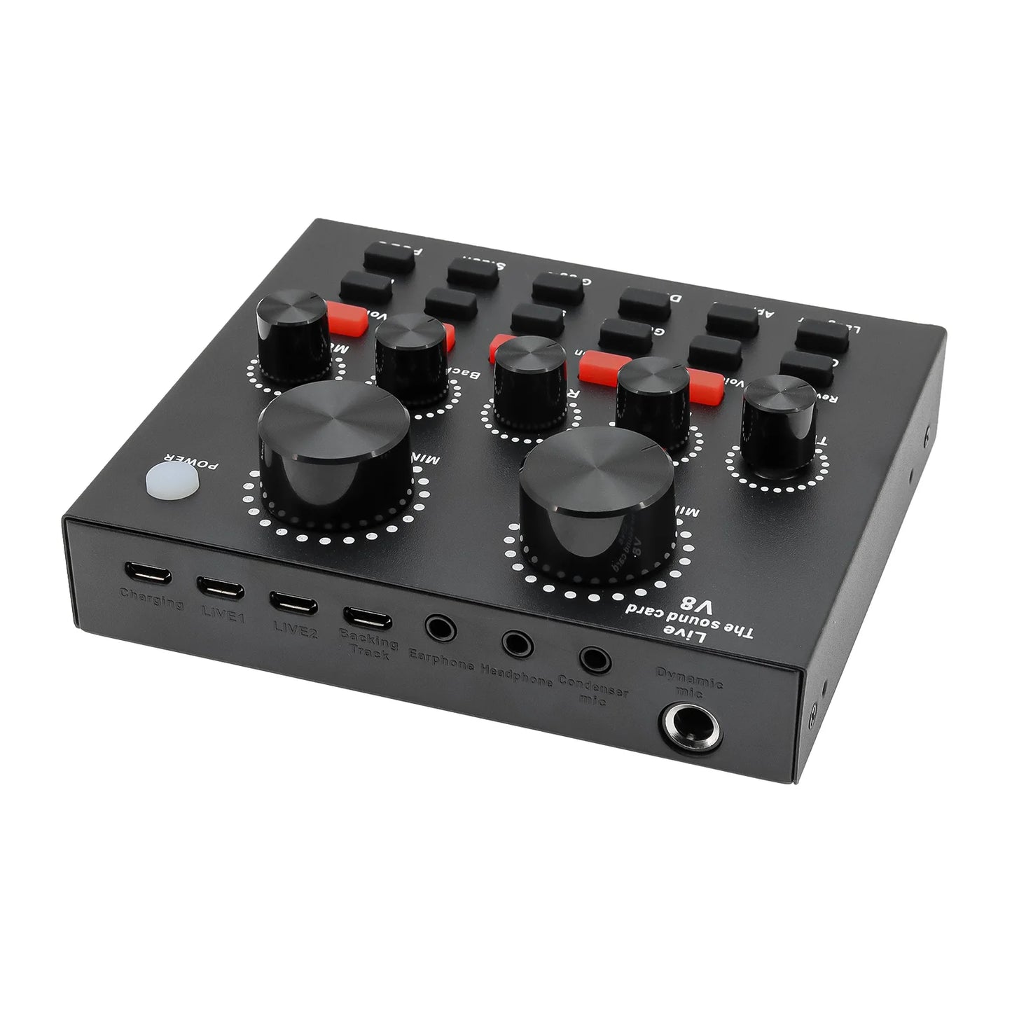 V8 Sound Card Voice Change Live Streaming Singing Karaoke Headset Live External Sound Card Record For Mobile Home KTV Computer