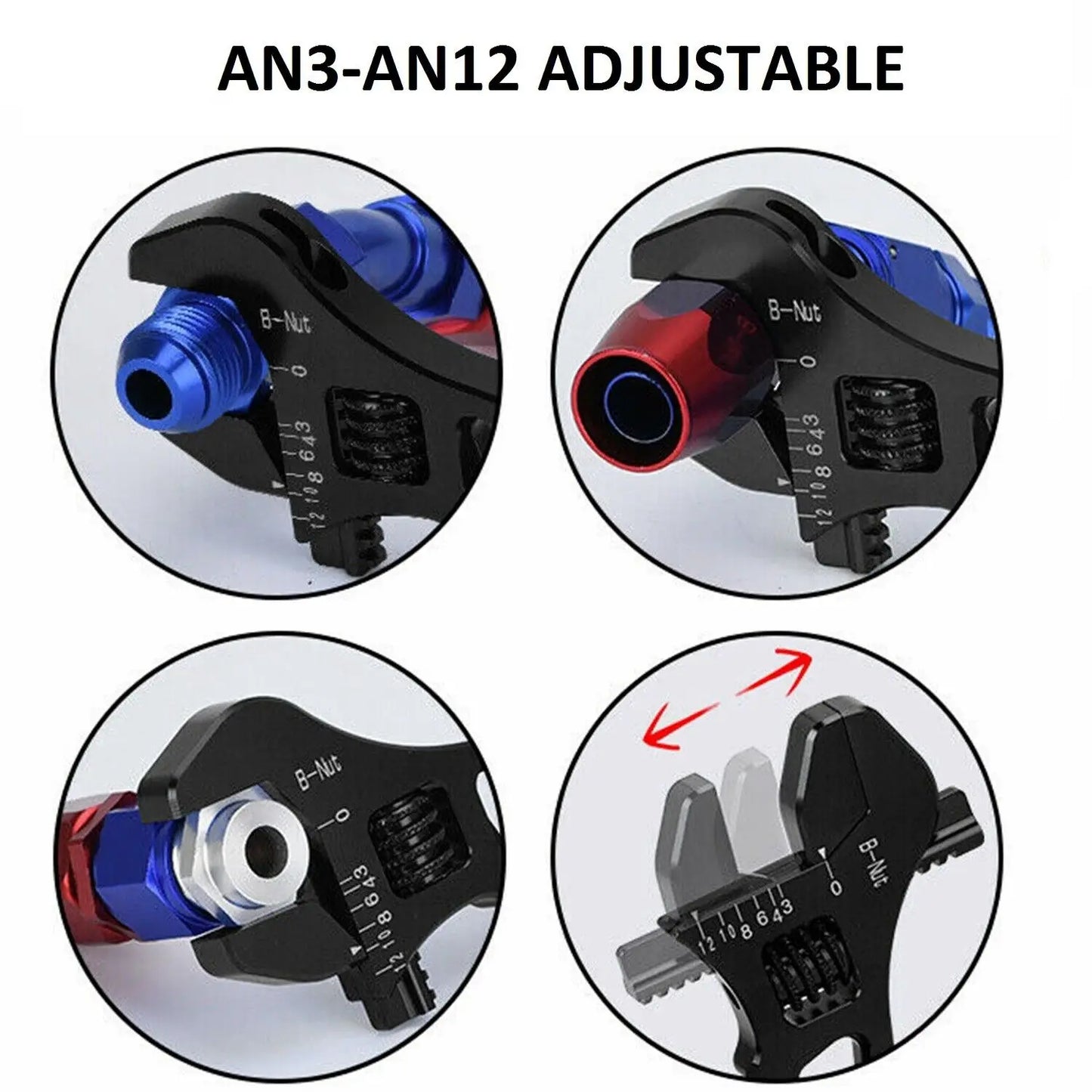 Blue Red Black Adjustable AN 3 4 6 8 10 12 Aluminum WRENCH HOSE Fitting Tool Aluminum Spanner AN3-AN12 Hose Fitting