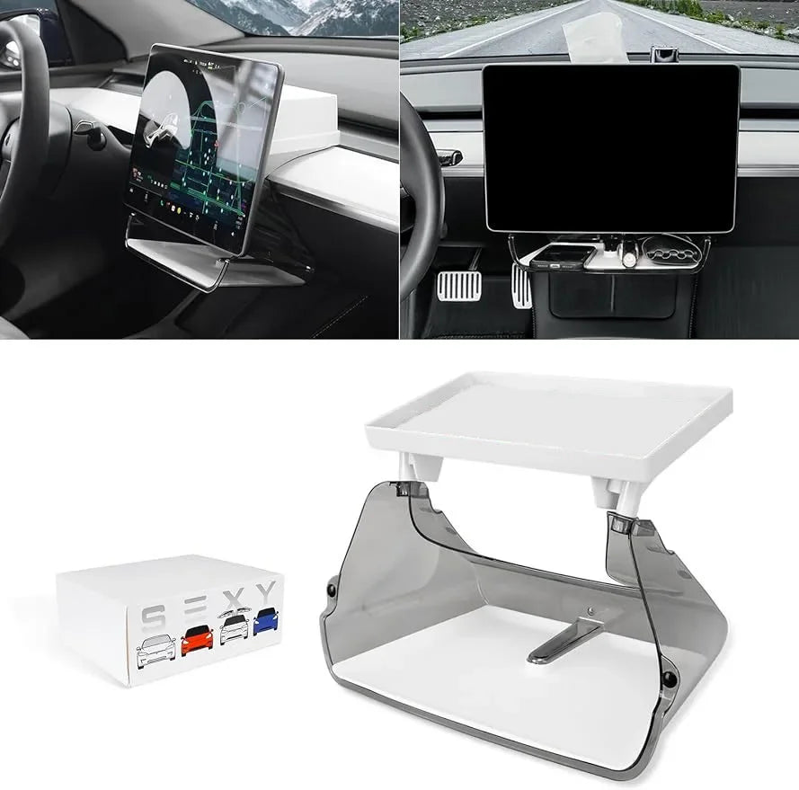 For Tesla Model Y Model 3 Highland Center Console Organizer with under screen storage box Anti-Slip Liner Behind Screen Storage